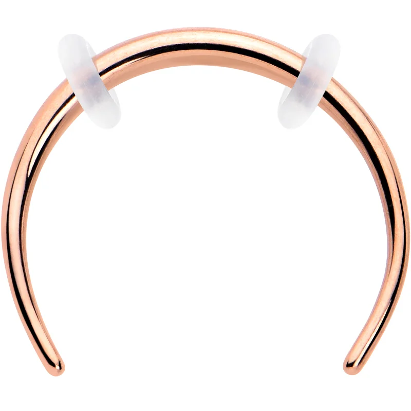 Women's Earrings – Elegant Designs for Every Personality--16 Gauge 3/8 Rose Gold Tone Pincher Crescent Taper Women's Earrings – Elegant Designs for Every Personality--16 Gauge 3/8 Rose Gold Tone Pincher Crescent Taper