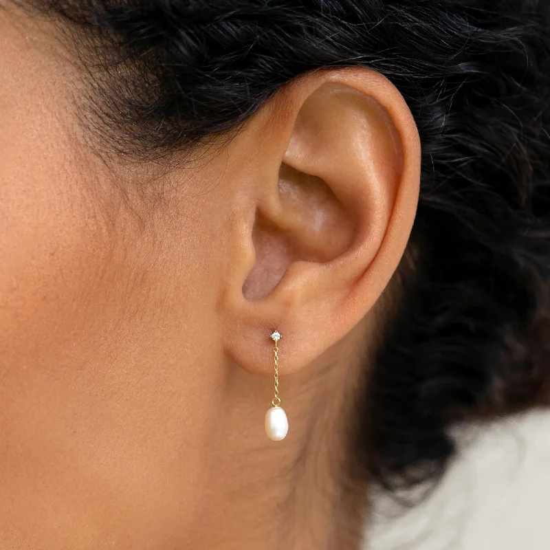 Women's Earrings – Elegant Designs for Every Personality--14k Gold Pearl Drop Earrings - Valeria