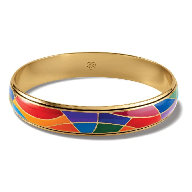 Minimalist Silver Bangles for Women-Colormix Jewel Bangle