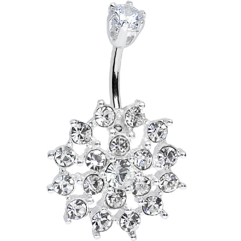 Belly Rings with Stylish Touch for Modern Women -925 Sterling Silver Clear CZ Sparkling Fortuna Star Belly Ring Belly Rings with Stylish Touch for Modern Women -925 Sterling Silver Clear CZ Sparkling Fortuna Star Belly Ring