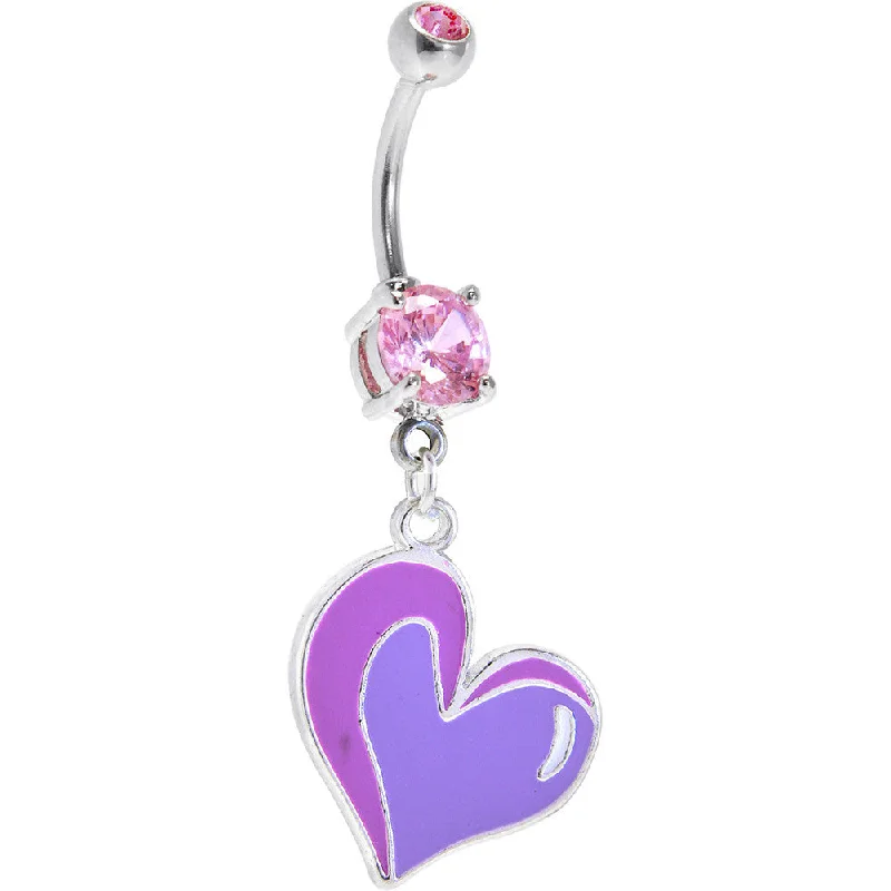 Comfortable Belly Rings for Bold Looks -Genuine Artisan Pinkish HEART CHARM Belly Ring Comfortable Belly Rings for Bold Looks -Genuine Artisan Pinkish HEART CHARM Belly Ring