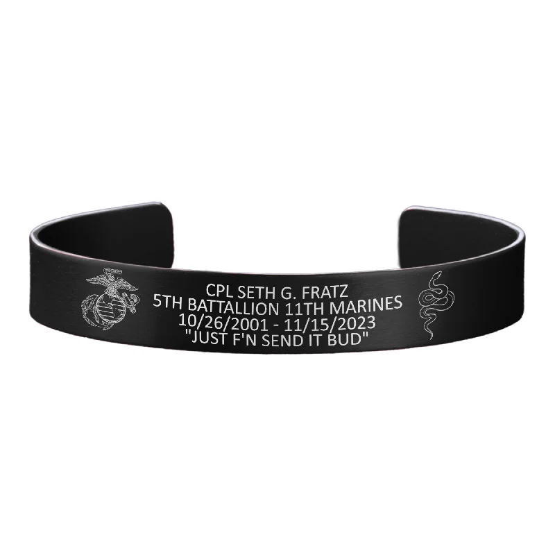 Men's Bracelets with Engraved Names-CPL Seth Fratz Memorial Band – Hosted by the Mehrer Family Men's Bracelets with Engraved Names-CPL Seth Fratz Memorial Band – Hosted by the Mehrer Family