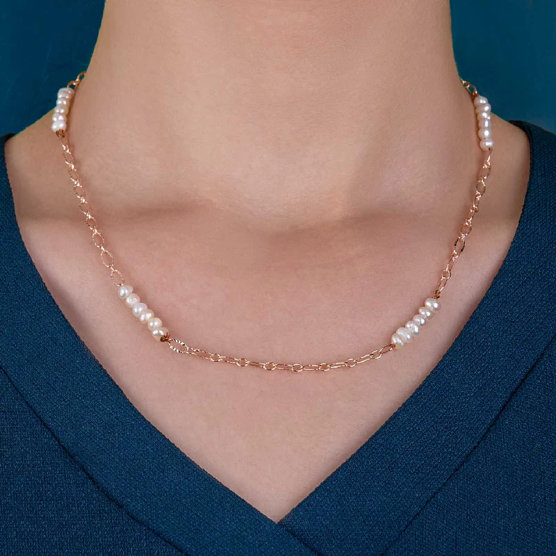 Women's Earrings – Elegant Designs for Every Personality--Iris Rose Gold Freshwater Pearl Necklace