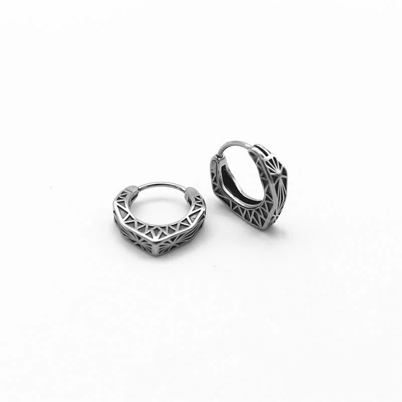 Women's Earrings – Elegant Designs for Every Personality--Buddha Stones Viking Hoop Titanium Steel Balance Earrings