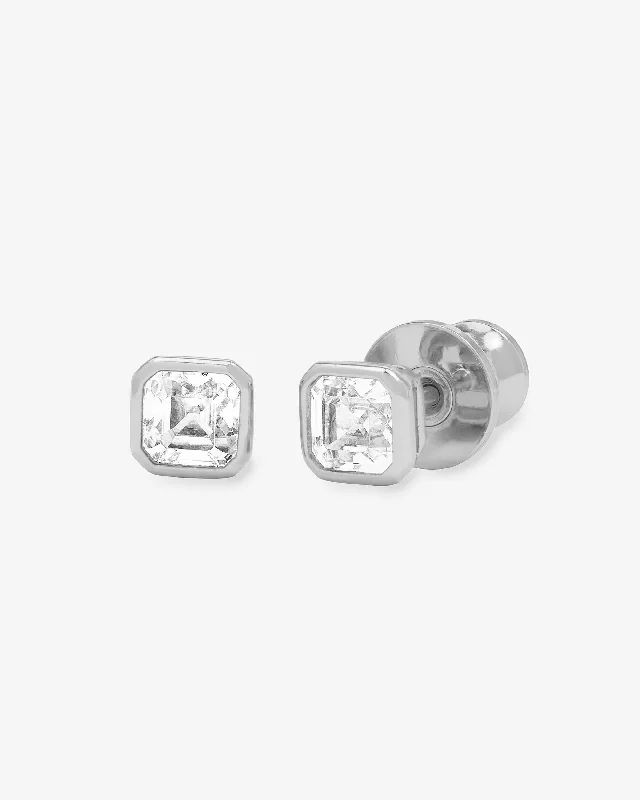 Women's Earrings – Elegant Designs for Every Personality--Duchess 4mm Studs - Silver|White Diamondettes Women's Earrings – Elegant Designs for Every Personality--Duchess 4mm Studs - Silver|White Diamondettes