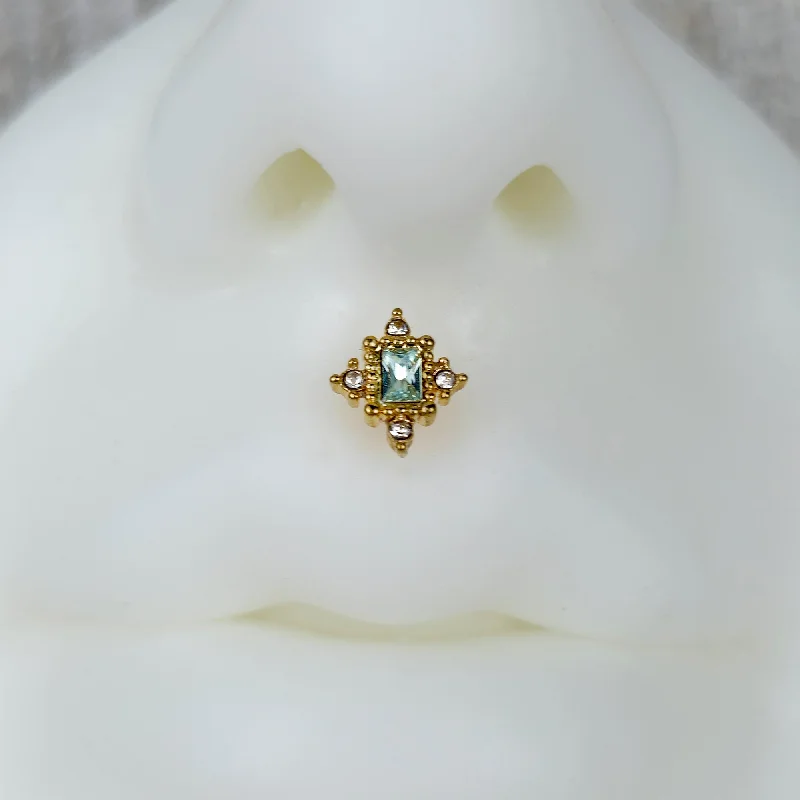 Fashionable Lip Rings for All Styles16 Gauge 5/16 Clear Gem Gold Tone Regal Seal Labret Monroe Tragus