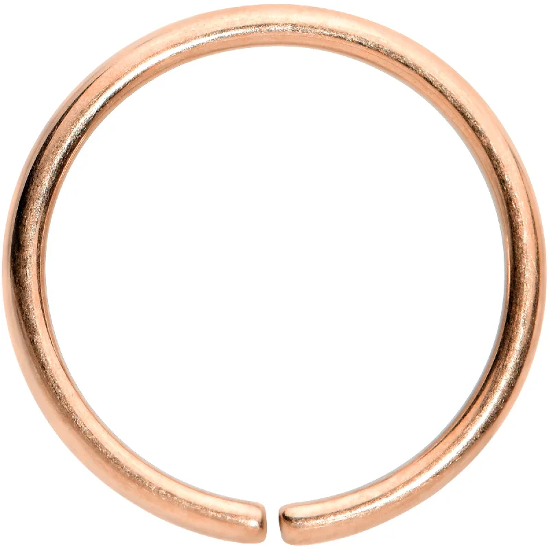 Women's Earrings – Elegant Designs for Every Personality--18 Gauge 3/8 Rose Gold Tone PVD Grade 23 Titanium Bendable Hoop Ring