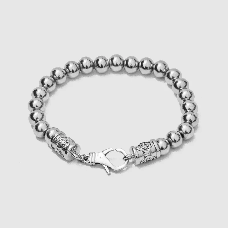 Simple Metal Chain Bracelets for Men-Chrome Ball Bracelet (Silver)