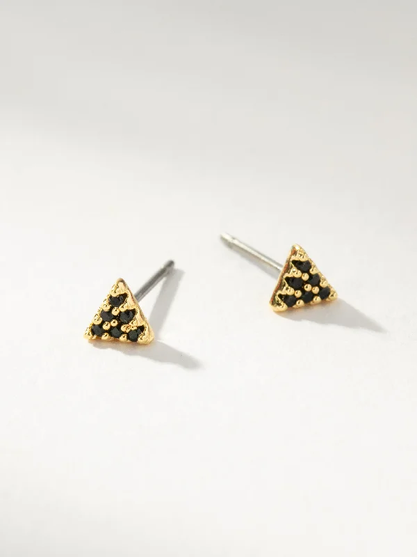 Women's Earrings – Elegant Designs for Every Personality--Black Beauty Triangle Stud Earrings