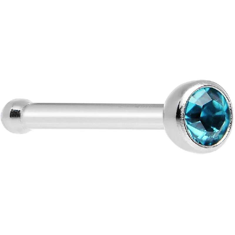 Colored Nose Rings -Blue Zircon Nose Bone Created with Crystals
