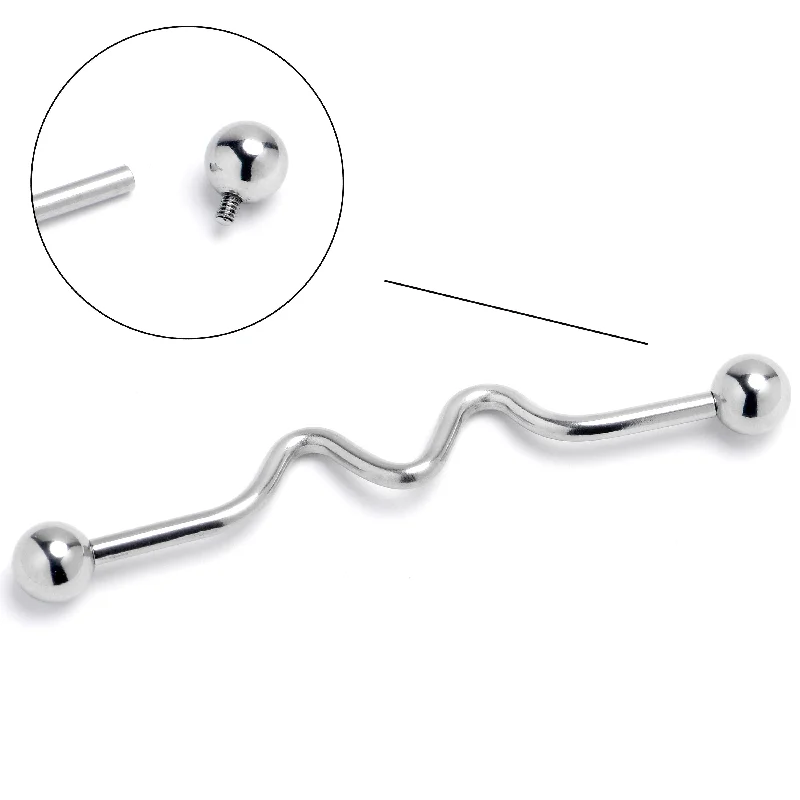 Women's Earrings – Elegant Designs for Every Personality--14 Gauge Internally Threaded Wave Project Bar 38mm Women's Earrings – Elegant Designs for Every Personality--14 Gauge Internally Threaded Wave Project Bar 38mm