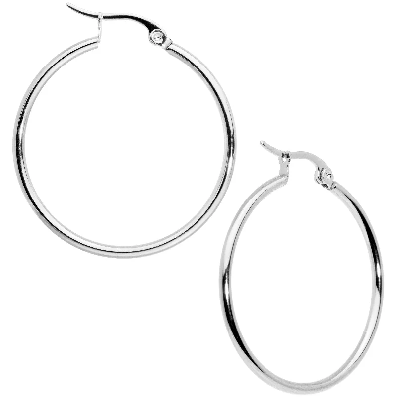Women's Earrings – Elegant Designs for Every Personality--30mm Stainless Steel Hoop Earrings Women's Earrings – Elegant Designs for Every Personality--30mm Stainless Steel Hoop Earrings