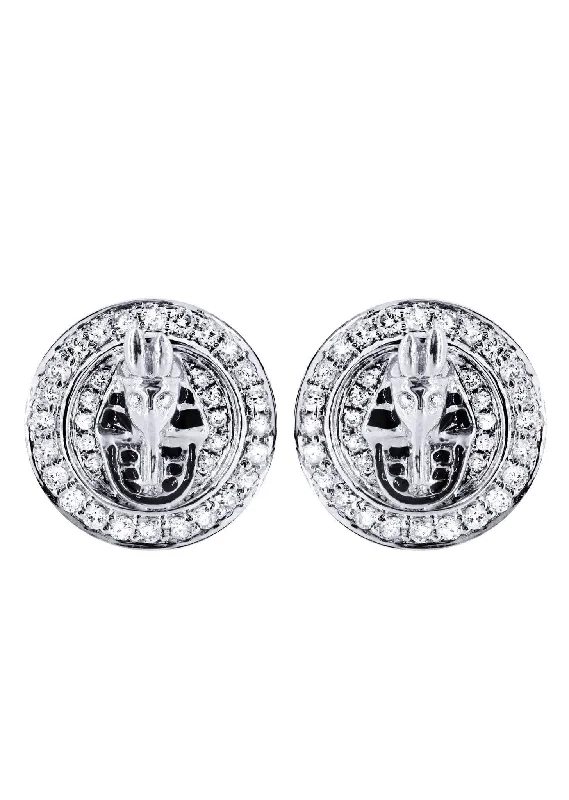 Shop Durable Men's Earrings for Everyday Wear-Diamond Earrings For Men | 14K White Gold | 0.75 Carats Shop Durable Men's Earrings for Everyday Wear-Diamond Earrings For Men | 14K White Gold | 0.75 Carats