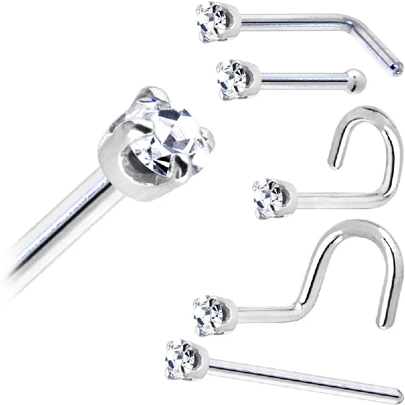 Stunning Nose Rings with High-Quality Finishes -Solid 18KT White Gold (April) 1.5mm Genuine Diamond Nose Ring Stunning Nose Rings with High-Quality Finishes -Solid 18KT White Gold (April) 1.5mm Genuine Diamond Nose Ring