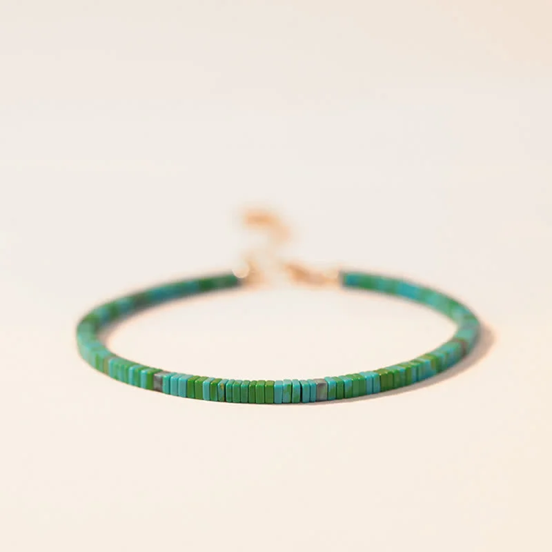 Large Stackable Bangles for Women-Buddha Stones Turquoise Beaded Friendship Strength Chain Bracelet