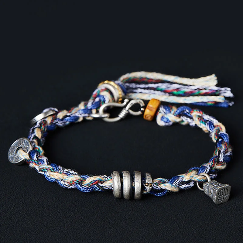 Men's Bracelet for Special Gifts-Buddha Stones 925 Sterling Silver Coins Scales Charm Handmade Blessing Bracelet Men's Bracelet for Special Gifts-Buddha Stones 925 Sterling Silver Coins Scales Charm Handmade Blessing Bracelet