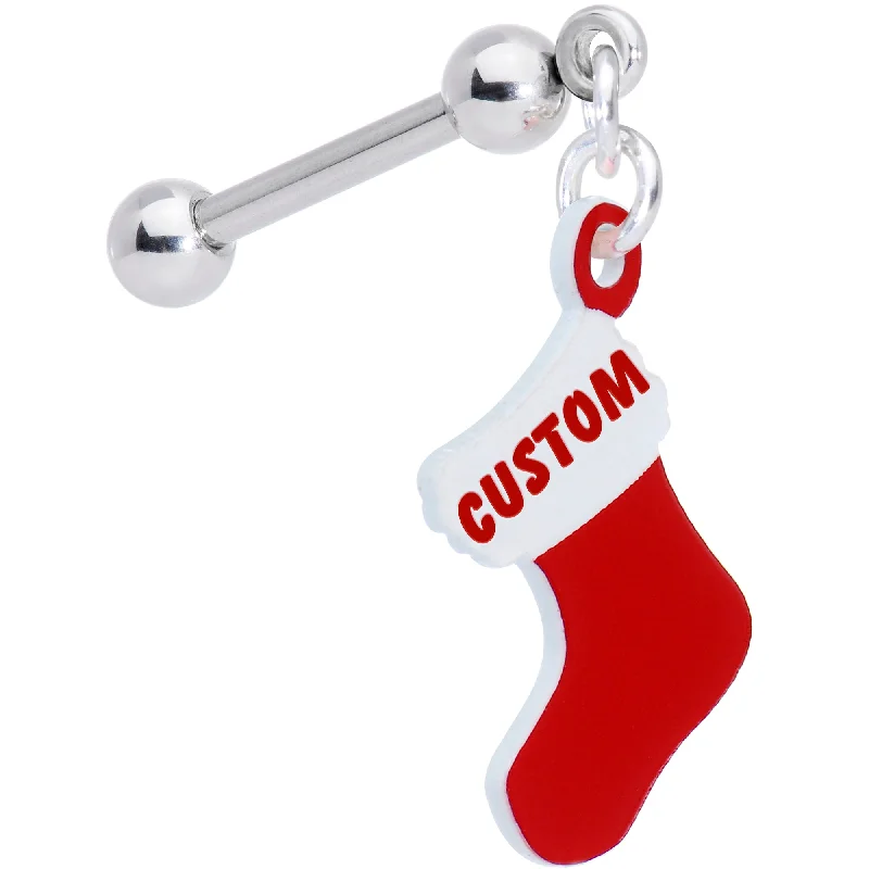 Women's Earrings – Elegant Designs for Every Personality--Custom Personalized Holiday Christmas Stocking Dangle Cartilage Earring