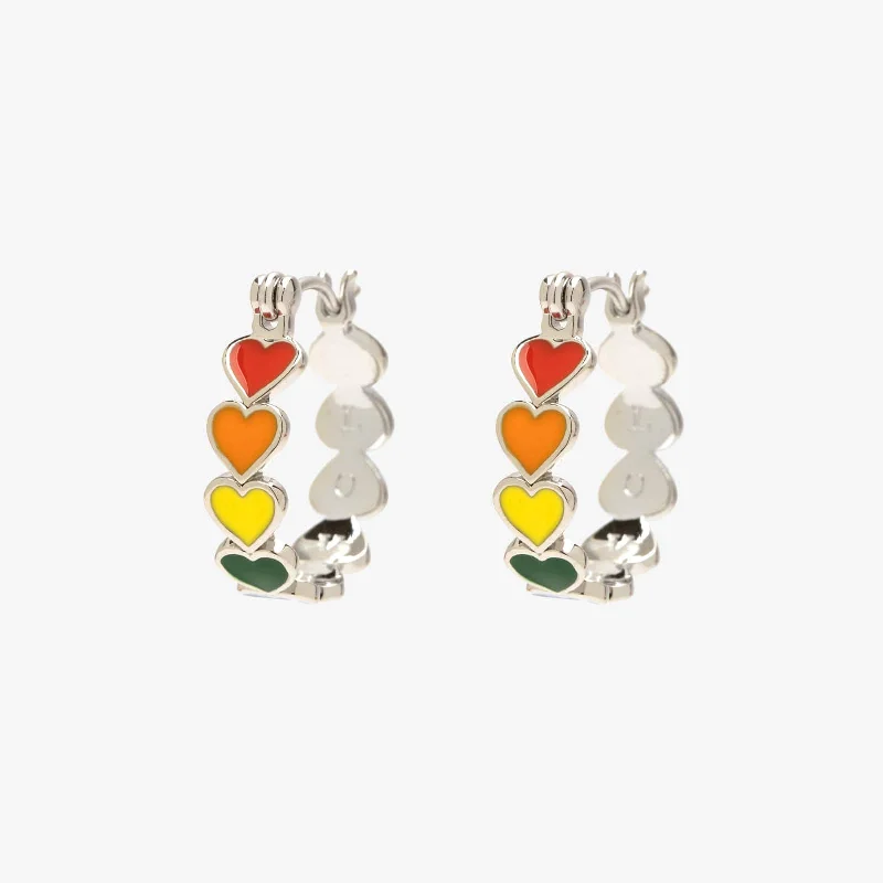 Women's Earrings – Elegant Designs for Every Personality--Love Enamel Heart Hoop Earrings