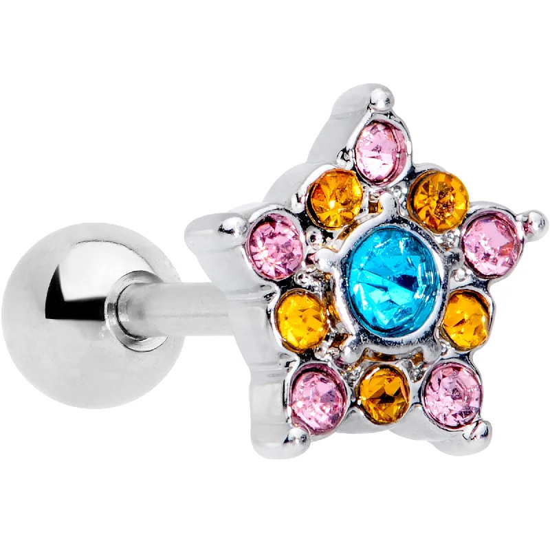 Women's Earrings – Elegant Designs for Every Personality--16 Gauge 1/4 Pink Yellow Blue Gem Showy Star Cartilage Tragus Earring Women's Earrings – Elegant Designs for Every Personality--16 Gauge 1/4 Pink Yellow Blue Gem Showy Star Cartilage Tragus Earring