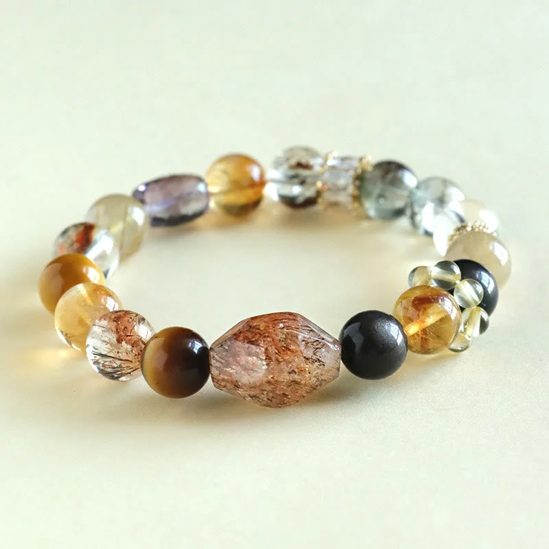 Rope and Metal Bracelets for Men-Buddha Stones Super Seven Crystal Topaz Obsidian Tiger Eye Positivity Bracelet Rope and Metal Bracelets for Men-Buddha Stones Super Seven Crystal Topaz Obsidian Tiger Eye Positivity Bracelet