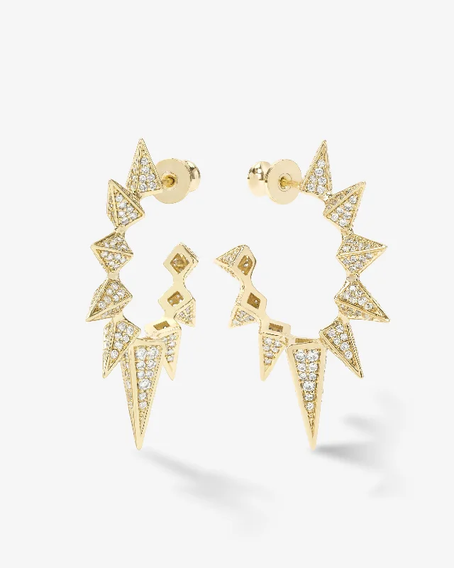 Women's Earrings – Elegant Designs for Every Personality--Gabriella's Big Sista Pavé Hoops - Gold|White Diamondettes