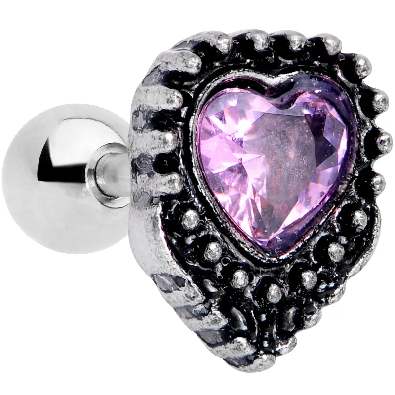 Women's Earrings – Elegant Designs for Every Personality--16 Gauge 1/4 Pink Gem Regal Valentines Heart Cartilage Tragus Earring Women's Earrings – Elegant Designs for Every Personality--16 Gauge 1/4 Pink Gem Regal Valentines Heart Cartilage Tragus Earring