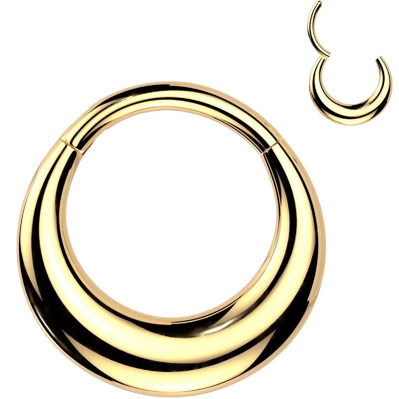 Stylish Lip Rings for Modern Appeal16 Gauge 5/16 Gold Tone Simplicity Thick Precision Hinged Segment Ring