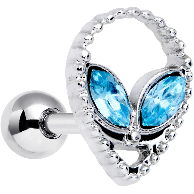 Women's Earrings – Elegant Designs for Every Personality--16 Gauge 1/4 Aqua Gem Alien Cartilage Tragus