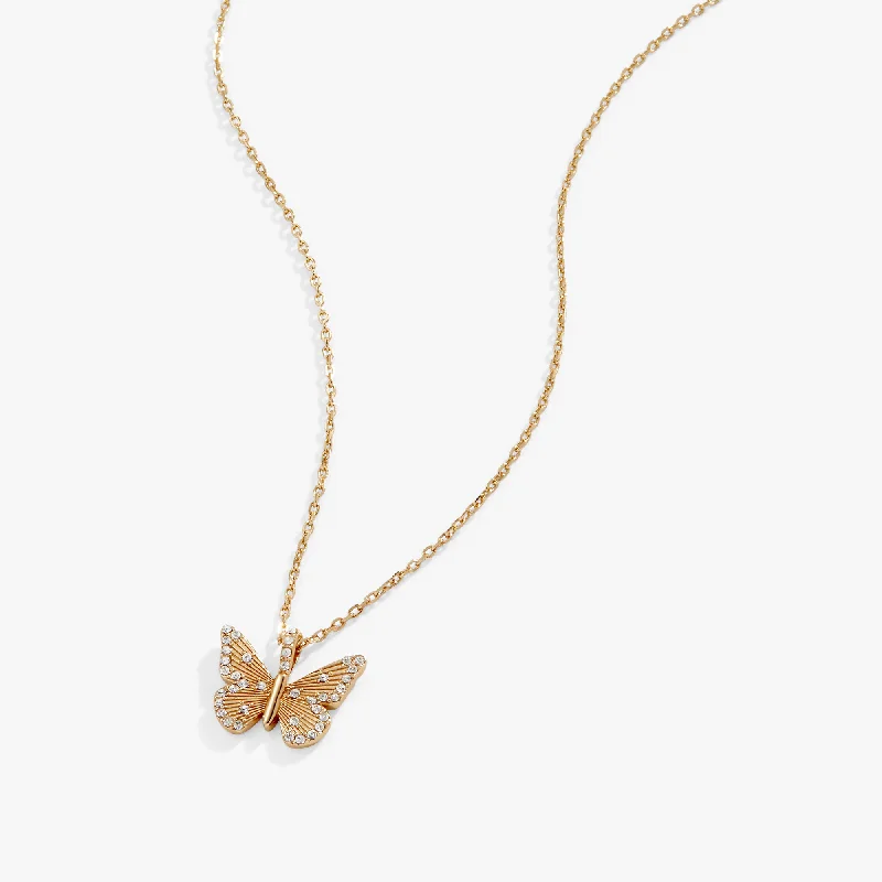 Shop Classic Women's Necklaces & Pendants with a Modern Twist-Butterfly + Crystal Necklace, Adjustable Shop Classic Women's Necklaces & Pendants with a Modern Twist-Butterfly + Crystal Necklace, Adjustable