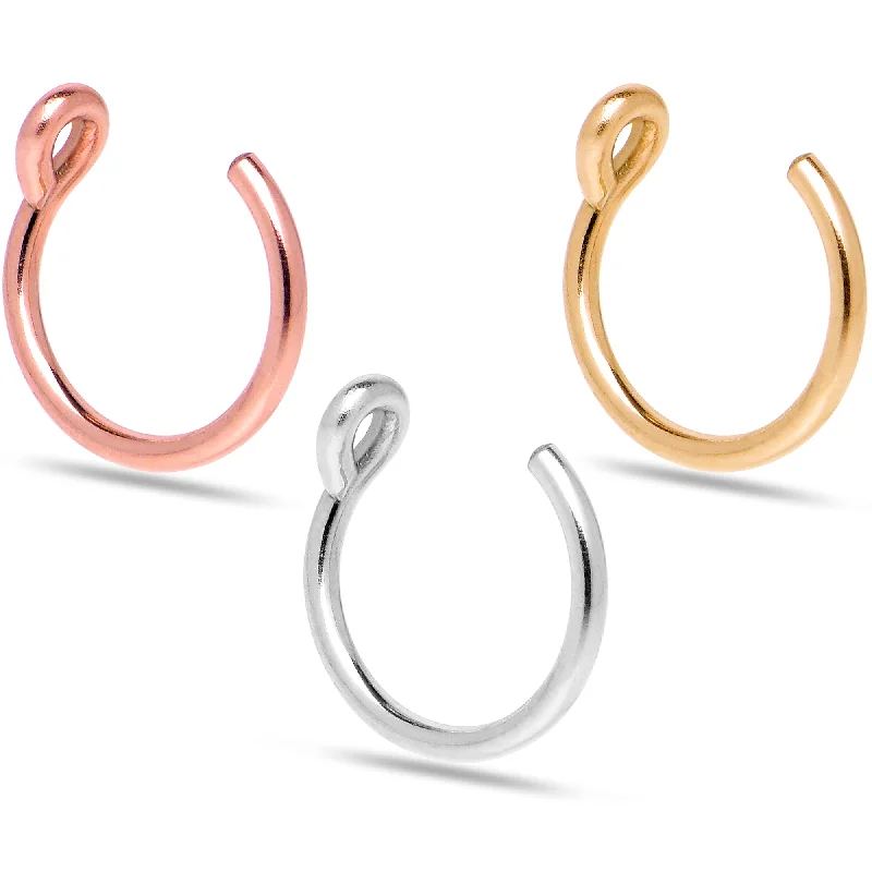 Nose Rings for Sophisticated Style -3 Pack 14k Gold Filled and 925 Silver Fake Nose Rings Nose Rings for Sophisticated Style -3 Pack 14k Gold Filled and 925 Silver Fake Nose Rings
