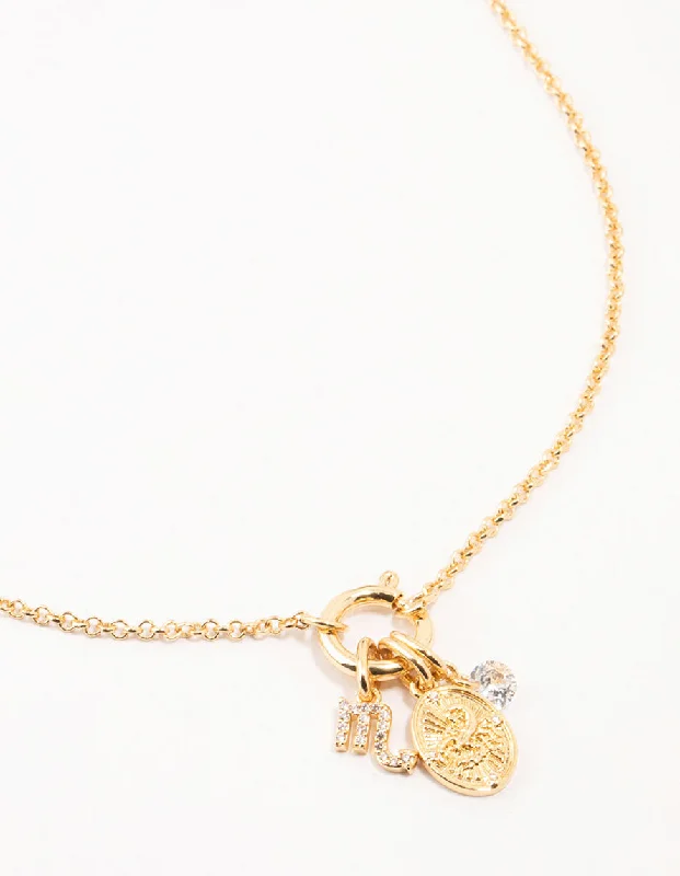 Shop Classic Women's Necklaces & Pendants with a Modern Twist-Gold Plated Scorpio Charm Necklace Shop Classic Women's Necklaces & Pendants with a Modern Twist-Gold Plated Scorpio Charm Necklace