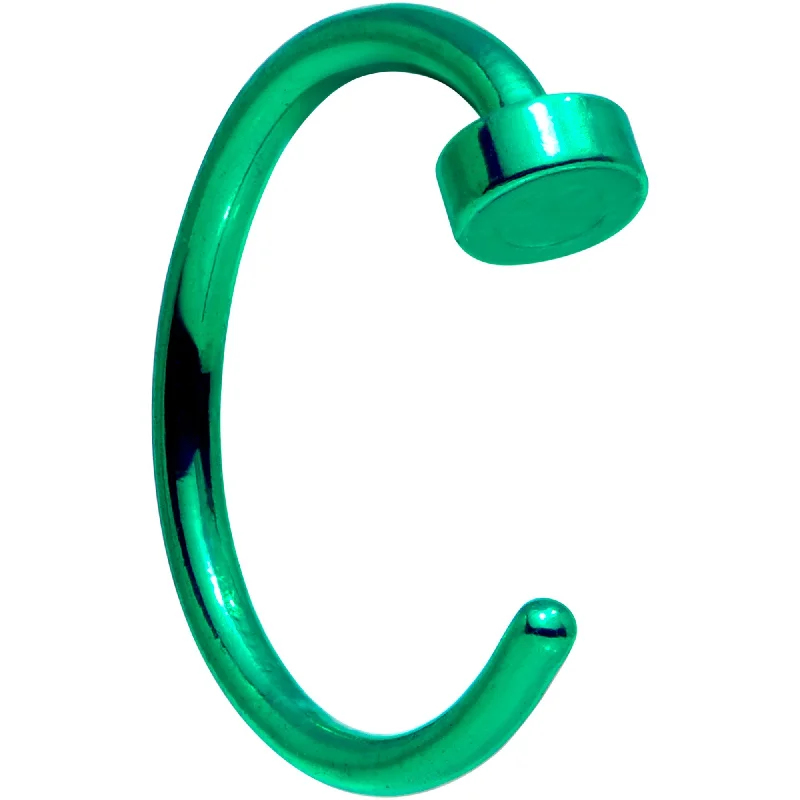 Nose Rings for Simple Looks -20 Gauge 5/16 Green Anodized Titanium Flat Disc Nose Hoop Nose Rings for Simple Looks -20 Gauge 5/16 Green Anodized Titanium Flat Disc Nose Hoop