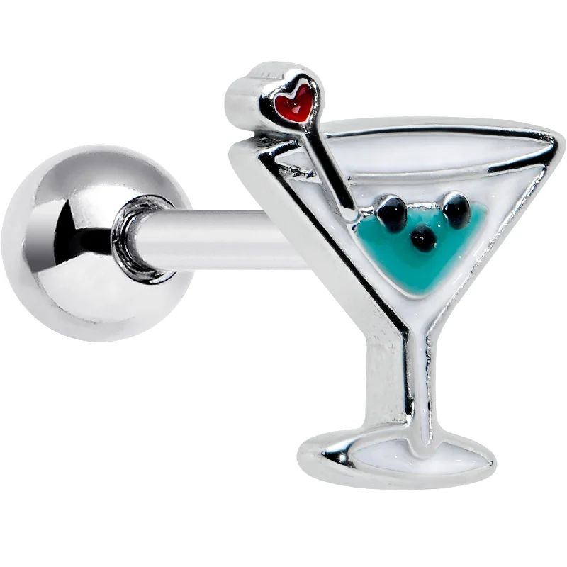 Women's Earrings – Elegant Designs for Every Personality--16 Gauge 1/4 Sweet Martini Glass Heart Cartilage Tragus Earring Women's Earrings – Elegant Designs for Every Personality--16 Gauge 1/4 Sweet Martini Glass Heart Cartilage Tragus Earring