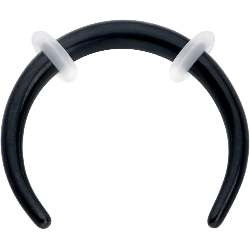 Women's Earrings – Elegant Designs for Every Personality--14 Gauge 3/8 Black Pincher Crescent Taper Women's Earrings – Elegant Designs for Every Personality--14 Gauge 3/8 Black Pincher Crescent Taper