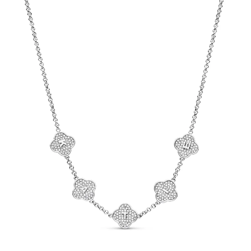 Shop Classic Women's Necklaces & Pendants with a Modern Twist-Shimmer Pavé Clover Necklace (Silver) Shop Classic Women's Necklaces & Pendants with a Modern Twist-Shimmer Pavé Clover Necklace (Silver)