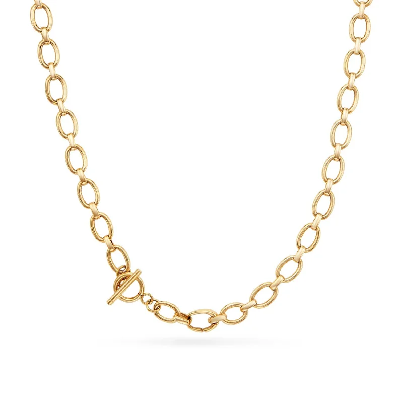 Shop Classic Women's  Necklaces & Pendants with a Modern Twist-Oval Link Chain Necklace (Gold)