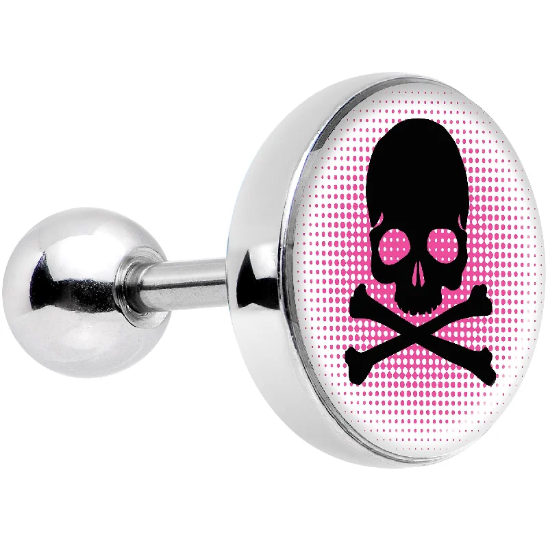 Women's Earrings – Elegant Designs for Every Personality--16 Gauge 1/4 Pink Black Skull Tragus Cartilage Earring Women's Earrings – Elegant Designs for Every Personality--16 Gauge 1/4 Pink Black Skull Tragus Cartilage Earring