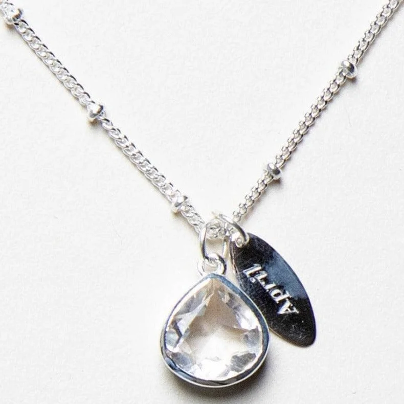 Exclusive Men's Necklaces & Pendants for the Modern Gentleman-April Herkimer Diamond Birthstone Necklace Exclusive Men's Necklaces & Pendants for the Modern Gentleman-April Herkimer Diamond Birthstone Necklace