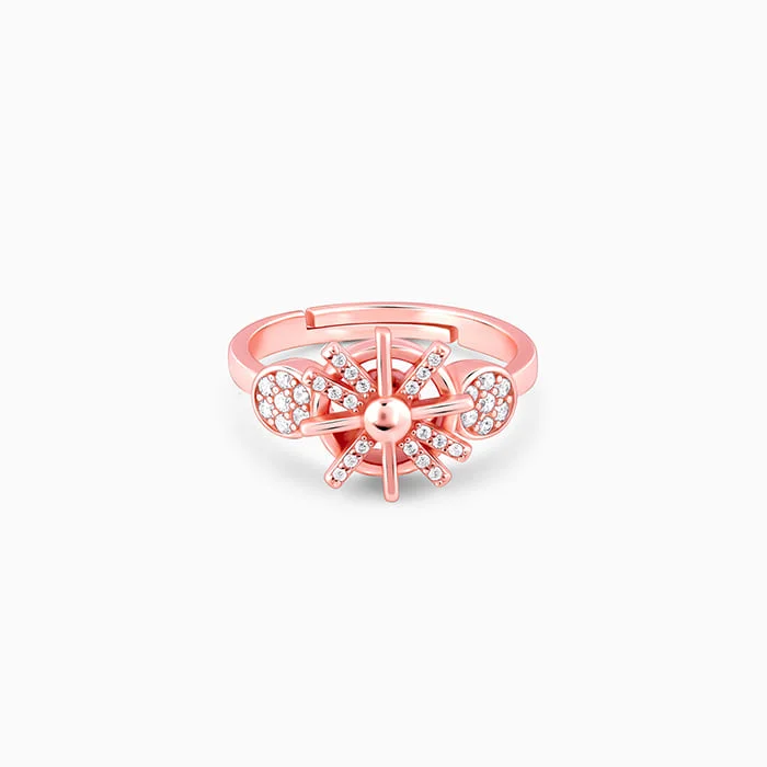 Chic Women's Rings for Fashion-Forward Looks-Rose Gold Sparkling Sun Ring