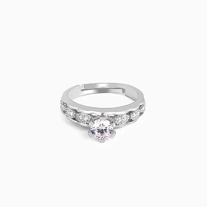 Chic Women's Rings for Fashion-Forward Looks-Silver Smitten by Love Ring