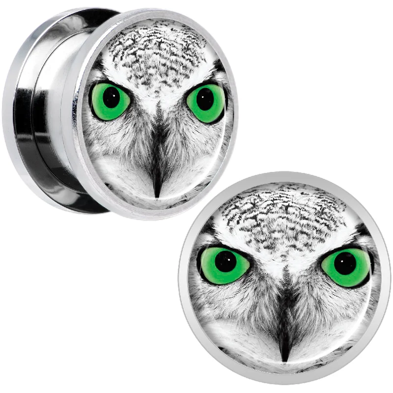 Women's Earrings – Elegant Designs for Every Personality--Black White Owl Steel Screw Fit Plug Set 9/16 Women's Earrings – Elegant Designs for Every Personality--Black White Owl Steel Screw Fit Plug Set 9/16