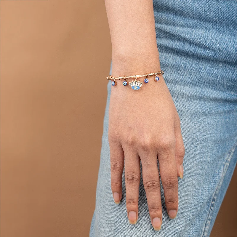 Shop Classic Women's  Necklaces & Pendants with a Modern Twist-Rose Gold Evil Eye Magnetic Charms bracelet