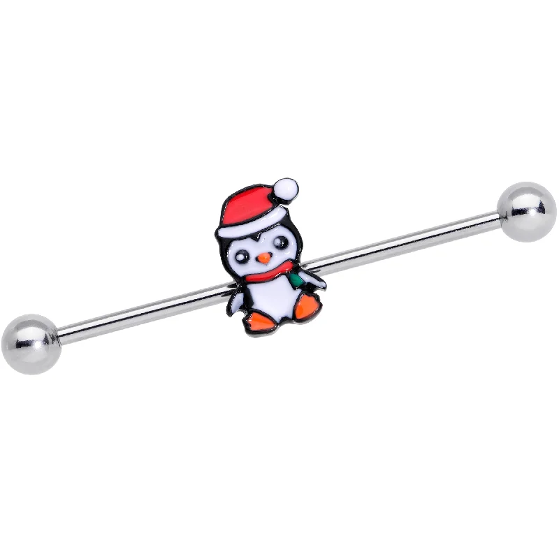 Women's Earrings – Elegant Designs for Every Personality--14 Gauge Santa Penguin Christmas Industrial Barbell 38mm Women's Earrings – Elegant Designs for Every Personality--14 Gauge Santa Penguin Christmas Industrial Barbell 38mm