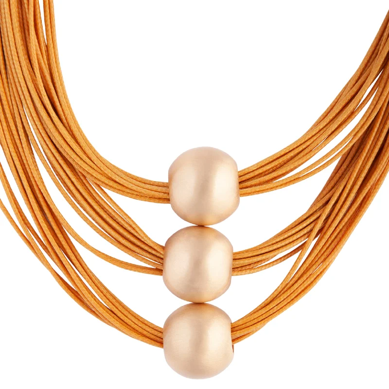 Shop Classic Women's Necklaces & Pendants with a Modern Twist-Orange Gold Waxed Cord Necklace Shop Classic Women's Necklaces & Pendants with a Modern Twist-Orange Gold Waxed Cord Necklace