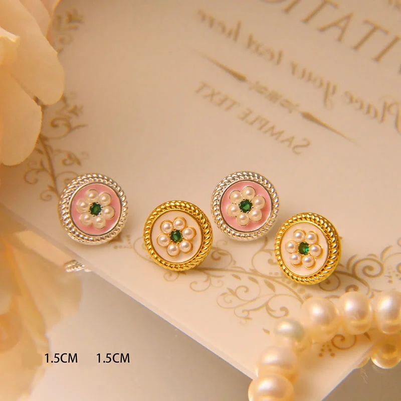 Women's Earrings – Elegant Designs for Every Personality--Buddha Stones Enamel Flower Luck Earrings Women's Earrings – Elegant Designs for Every Personality--Buddha Stones Enamel Flower Luck Earrings