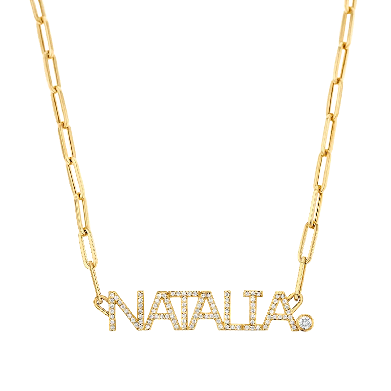 Shop Classic Women's Necklaces & Pendants with a Modern Twist-Custom Paper Clip Diamond Name Necklace Shop Classic Women's Necklaces & Pendants with a Modern Twist-Custom Paper Clip Diamond Name Necklace