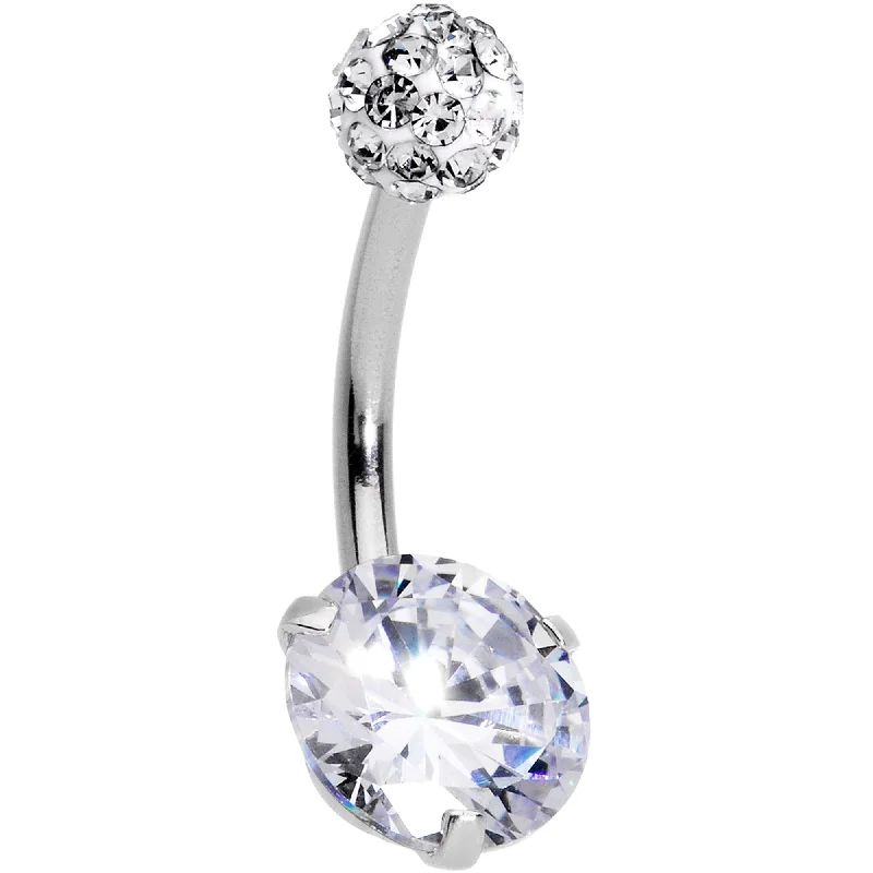 Stunning Belly Rings with Artistic Touch -Clear Gem Days of Disco Belly Ring