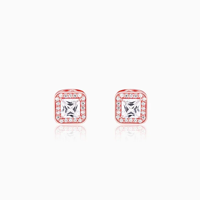 Women's Earrings – Elegant Designs for Every Personality--Rose Gold Love Square Earrings