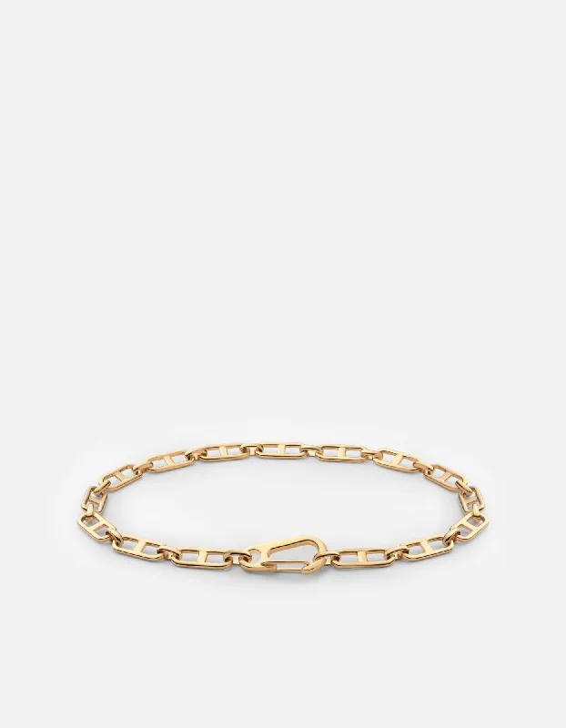 Handcrafted Charm Bracelets for Men-Marinero Chain Link Bracelet, Gold Vermeil