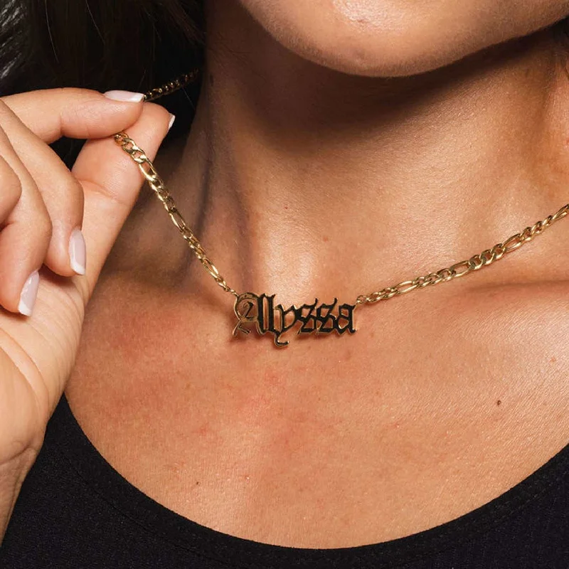 Shop Classic Women's  Necklaces & Pendants with a Modern Twist-Gothic Font